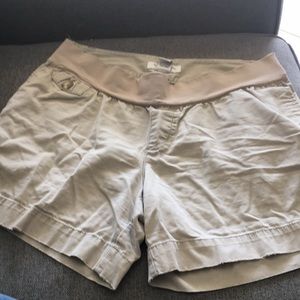 Khaki maternity  shorts. Sz large
